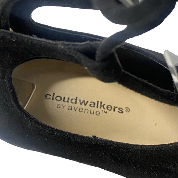 CLOUD WALKERS by Avenue Women Heels Size 10w Black Vesey Tie 3.5" Career Office - Picture 8 of 15